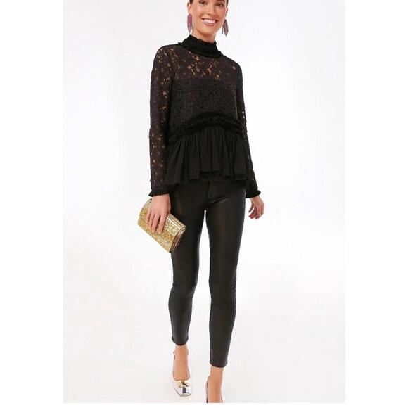 Tuckernuck Tops - TUCKERNUCK Myla Black Lace Long Sleeve Blouse Top NWT Extra Small XS